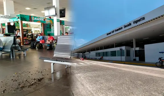 Baldosas del techo se desprenden en el Aeropuerto Internacional Francisco Secada Vignetta de Iquitos