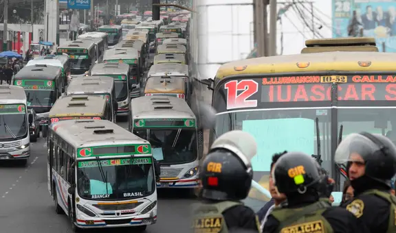 Transportistas de San Juan de Lurigancho movilizan sus buses hacia el Congreso en protesta por ataques extorsivos