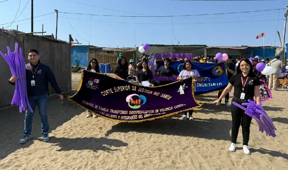 Corte del Santa participa activamente en pasacalle y feria de sensibilización contra la violencia hacia la mujer