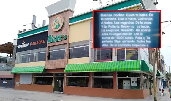Extorsionan a pollería Roky’s en Comas: exigen S/15.000 y amenazan con atentar a trabajadores y clientes