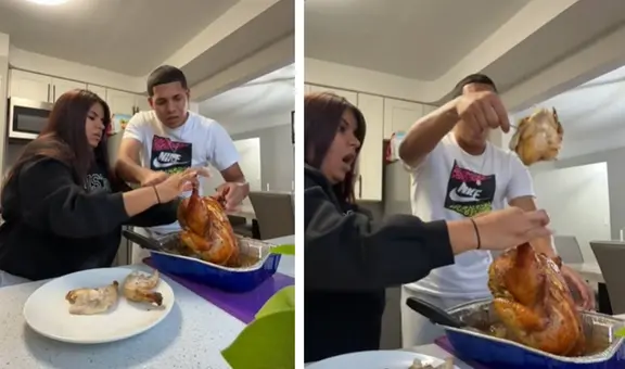 Mujer le hace creer a su novio que cocinó una ‘gallina embarazada’ y reacción se viraliza: “Lo más triste que vi en mi vida”