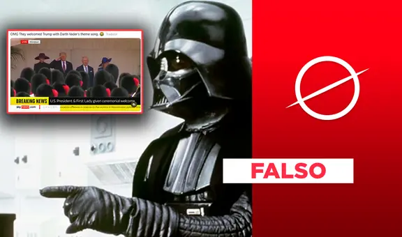 Es falso el video que muestra a Donald Trump siendo recibido con la “Marcha imperial” en su visita a la familia real británica: es un montaje