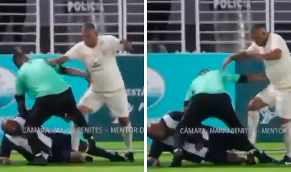 'Puma' Carranza y Waldir Sáenz protagonizaron tenso cruce en 'Clásico de Leyendas': árbitro tuvo que separar a los exjugadores
