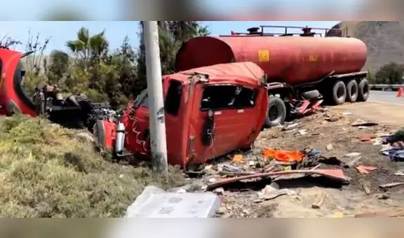 Cañete: Dos personas fallecen en vehículo cisterna que chocó contra camión