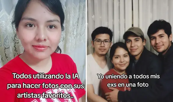 Joven es viral por juntar a sus 3 exparejas en una foto creada con IA y asegura: “Medio se parecen”