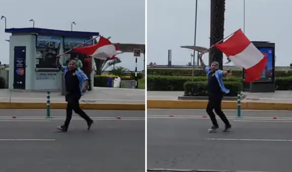 Chofer marchó flameando la bandera del Perú en paro de transportistas y su mensaje emociona en redes: "Queremos vivir"