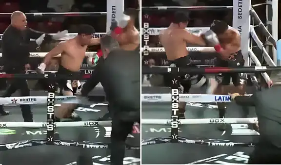Peleador de box pierde el control en pleno combate y lanza una patada a su rival que lo descalificó