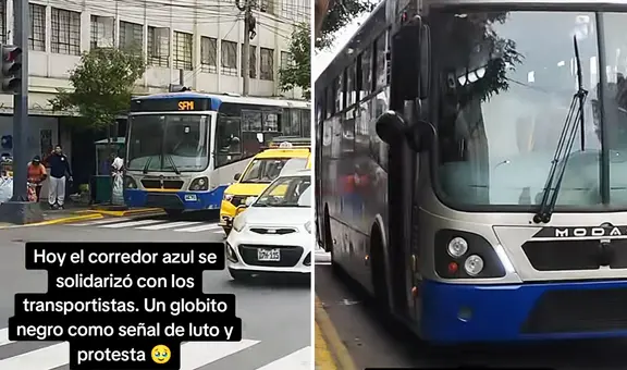 Corredor Azul sorprende en redes con su apoyo al paro: "Aunque nuestras unidades no pueden detenerse, hoy nos sumamos"