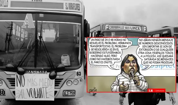 "No abran ningún mensaje": Carlincatura expone el "plan" de la presidenta Boluarte para frenar las extorsiones