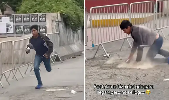 Postulante llegó corriendo a San Marcos, se cayó y las puertas ya estaban cerradas: "No se logró"