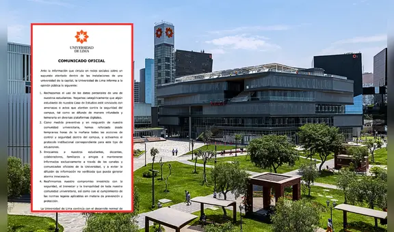 Universidad de Lima niega que uno de sus estudiantes haya planificado ataque armado contra otras instituciones