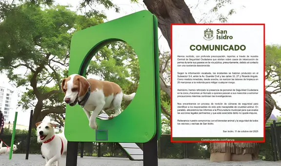 Vecinos de San Isidro denuncian muerte de al menos 5 perros por envenenamiento en parques y vías principales