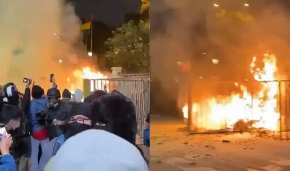 Marcha del 15 de octubre: prenden fuego a las afueras del Congreso y PNP se enfrenta a manifestantes