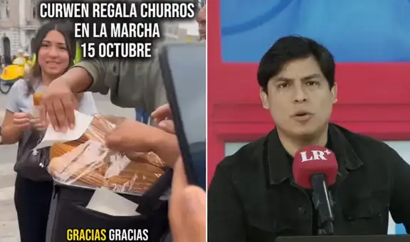 Curwen regala churros a los que asistieron a la marcha del 15 de octubre: ''Yo pago todo''