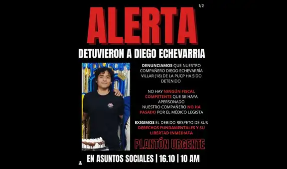 Detienen a estudiante de 18 años de la PUCP en marcha nacional: denuncian presiones para que firme acta de autoinculpación