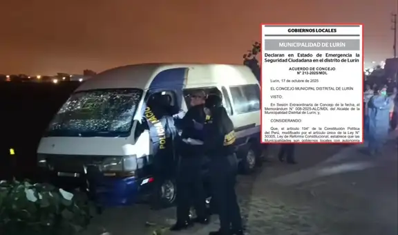 Declaran en estado de emergencia el distrito de Lurín por 30 días tras ataque a combi de transporte público