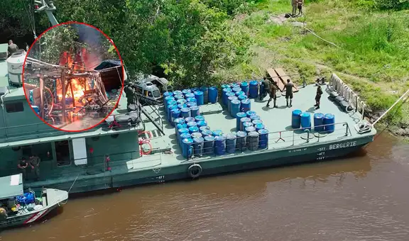 Destruyen 19 dragas usadas en actividades de minería ilegal en la cuenca del río Nanay