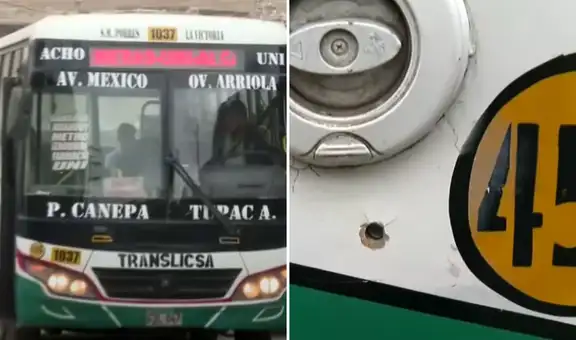 Delincuentes atacan a balazos a bus de empresa Translicsa en San Martín de Porres