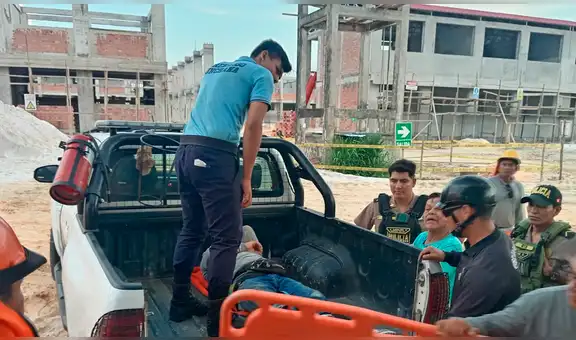 Iquitos: obrero queda herido tras caer de seis metros de altura durante construcción de un colegio