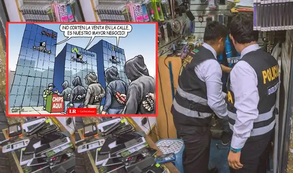 Carlincatura expone cómo la venta informal de chips beneficia a extorsionadores