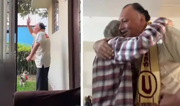 Abuelito hincha de Universitario celebra eufórico el tricampeonato en su casa: “Lo vi dos veces en mi vida”