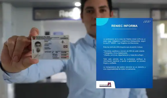 Reniec expone datos personales en web del Padrón de Elecciones 2026, pero responde que es legal