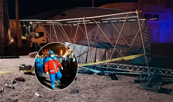 Un fallecido y tres heridos deja desplome de estructura sonora durante festividad en centro poblado de Juliaca