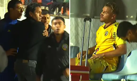 Santiago Acasiete, DT de Juan Pablo II, se fue a los golpes con su propio jugador, Cristhian Tizón, tras cambiarlo