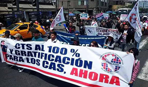 Gratificación y CTS al 100%: trabajadores CAS se movilizarán por aprobación final de ley en el Congreso