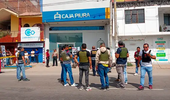 Delincuente fallece al verse acorralado por PNP durante intento de asalto a sede de Caja Piura en Lambayeque