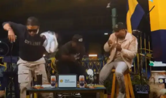 Jefferson Farfán, Luis Advíncula y Roberto Guizasola fueron sorprendidos por la explosión de una bombarda en pleno programa en vivo