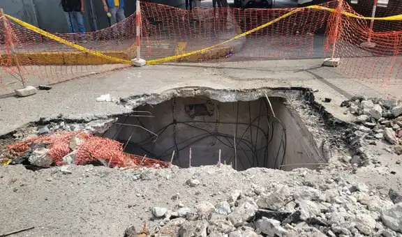 Enorme forado en la avenida Brasil pone en riesgo a transportistas y peatones pese a trabajos recientes de remodelación