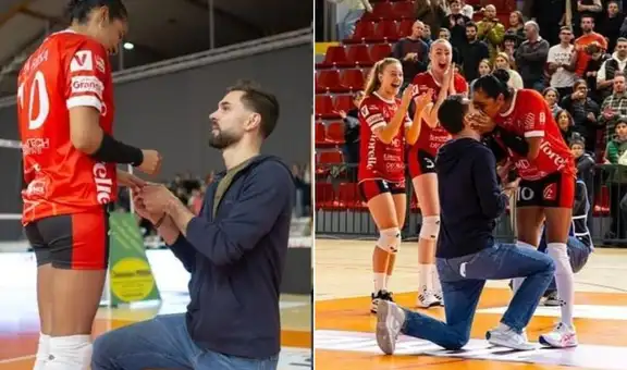 Voleibolista peruana Zoila La Rosa recibió emotiva propuesta de matrimonio durante un partido en Francia