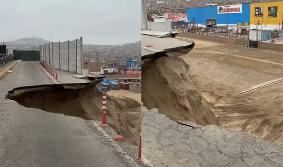 Colapsa parte de la avenida Néstor Gambetta en Ventanilla: enorme forado podría expandirse