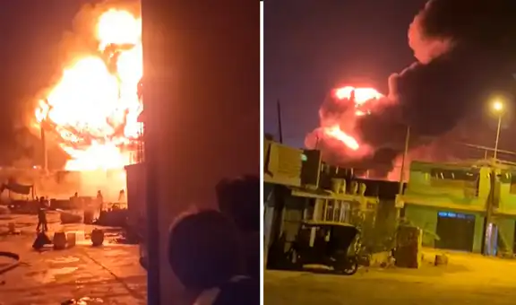 Gigantesco incendio consume almacén en Chosica: más de 30 unidades de bomberos luchan en la emergencia