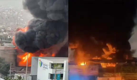 Reportan incendio de gran magnitud en San Juan de Lurigancho: varias casas han sido afectadas