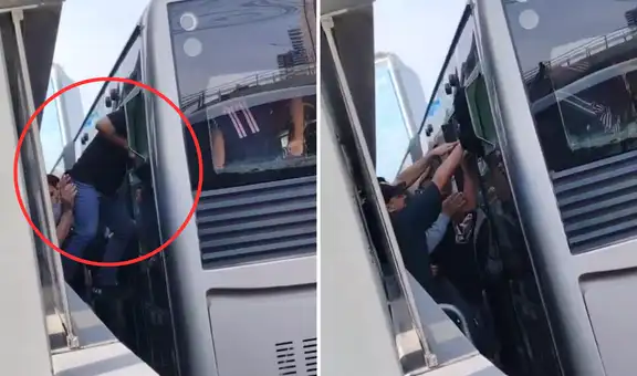 Usuarios captan a pasajeros del Metropolitano entrando por las ventanas del bus: "¿Y la ATU permite eso?"