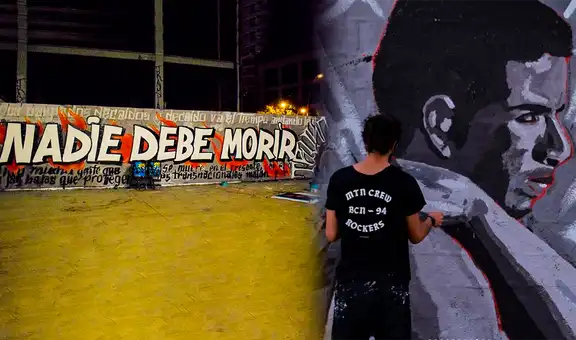Migrantes peruanos pintan mural de Trvko en Barcelona: “No van a borrar la memoria del pueblo”