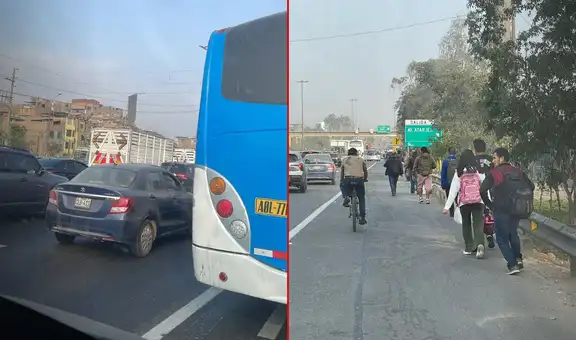 Tránsito se restablece en Vía de Evitamiento tras cierres de la PNP que dejó pasajeros varados