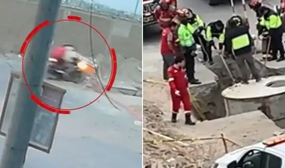 Motociclista muere y su amigo queda grave tras caer en zanja abandonada en Villa María del Triunfo