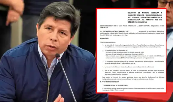 Pedro Castillo intenta frenar la lectura de su sentencia con pedido de nulidad del juicio