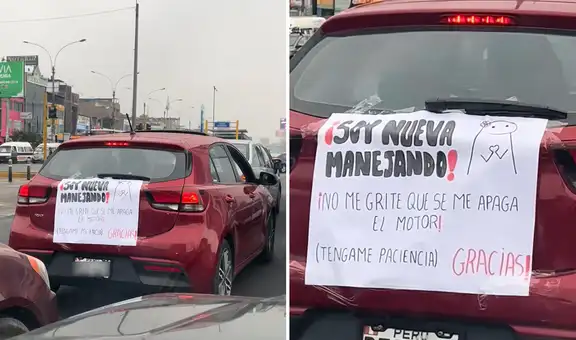 Peruana coloca curioso cartel en su carro y desata risas en TikTok: “No me grite, téngame paciencia”
