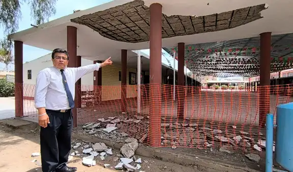 Techo de colegio en Chiclayo se desploma durante clases: 80 % de la infraestructura estaría en riesgo de colapsar