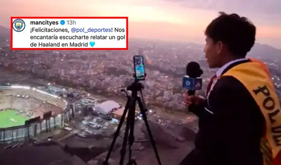 Manchester City dedica emotivo mensaje a 'Pol Deportes' y desea que narre un gol de Haaland al Real Madrid: "Nos encantaría"