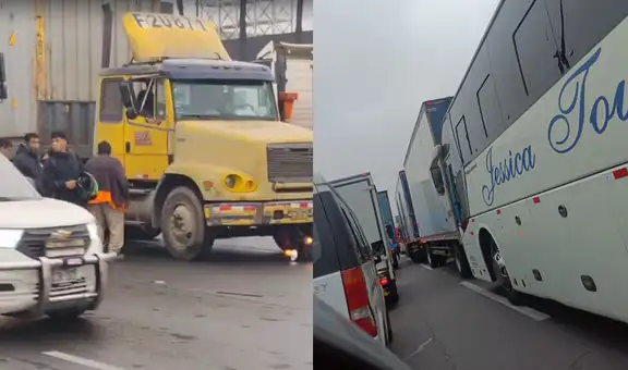 Choque entre motorizado y tráiler genera tráfico cerca a Puente Nuevo en la Panamericana Sur