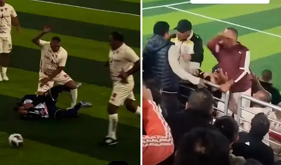'Puma' Carranza perdió el control en el 'Clásico de Leyendas': agredió a Pedro García y a hincha en la tribuna
