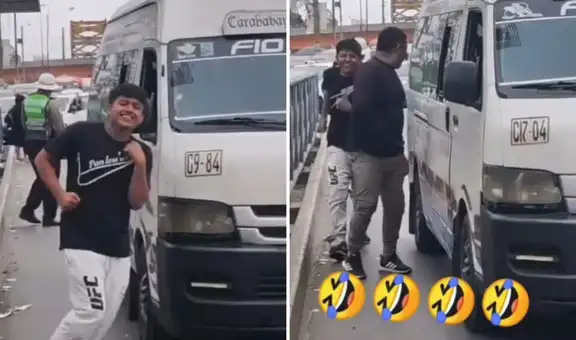Policía castiga a chofer y cobrador de combi a dar 100 vueltas al auto por cometer infracción y redes estalla: "Así se educa"