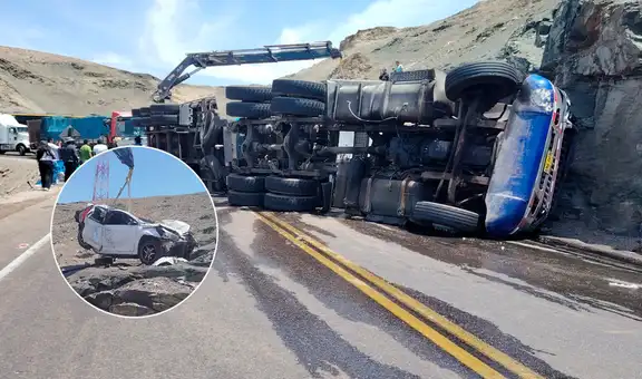 Arequipa: choque entre camión frigorífico y automóvil deja tres heridos