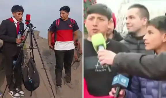 Joven que ayudó a subir el cerro a 'Pol Deportes' viajó a España para verlo narrar partido de la Champions League: "Quería apoyarlo"