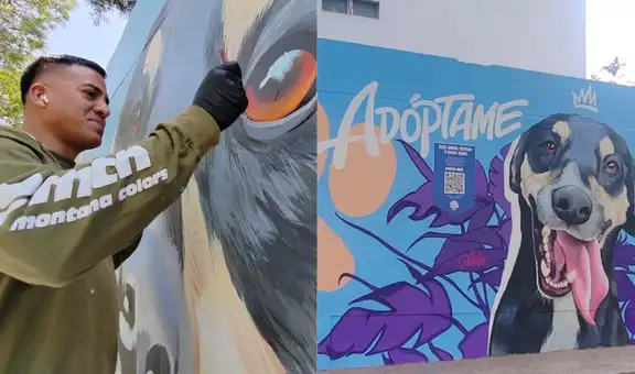 Murales ecológicos promueven la adopción de mascotas en San Borja: campaña fue premiada por la ONU